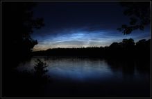 Lysende natteskyer Rørbæk sø